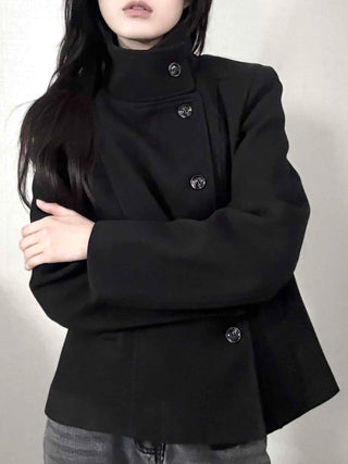 Vintage Mandarin Button Flare Short Coat