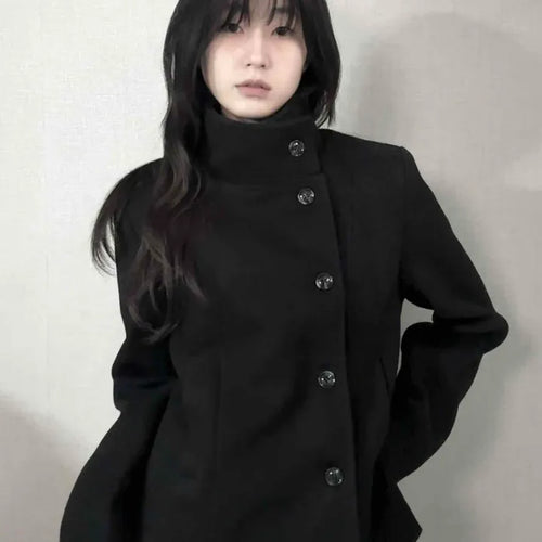 Vintage Mandarin Button Flare Short Coat