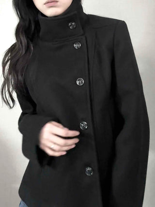 Vintage Mandarin Button Flare Short Coat