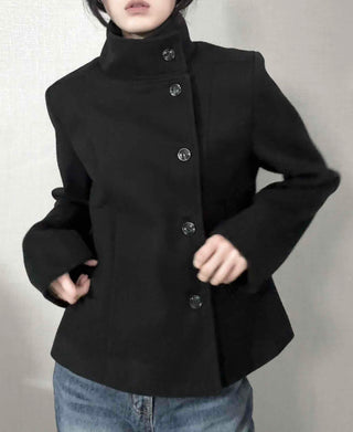 Vintage Mandarin Button Flare Short Coat
