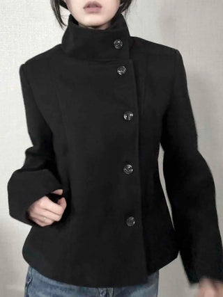 Vintage Mandarin Button Flare Short Coat