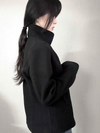 Vintage Mandarin Button Flare Short Coat