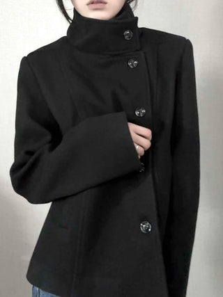 Vintage Mandarin Button Flare Short Coat