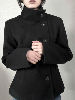 Vintage Mandarin Button Flare Short Coat