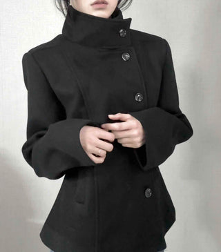 Vintage Mandarin Button Flare Short Coat