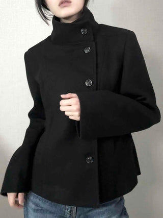 Vintage Mandarin Button Flare Short Coat