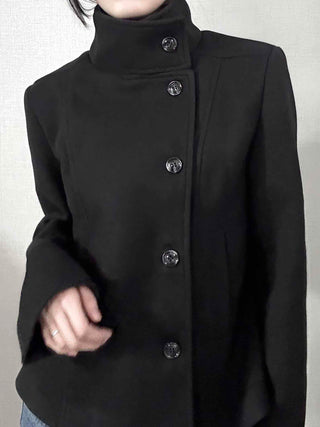Vintage Mandarin Button Flare Short Coat