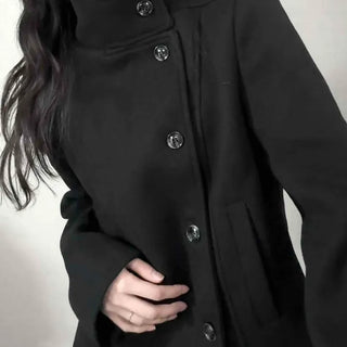 Vintage Mandarin Button Flare Short Coat