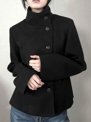 Vintage Mandarin Button Flare Short Coat