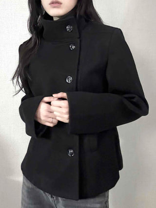 Vintage Mandarin Button Flare Short Coat