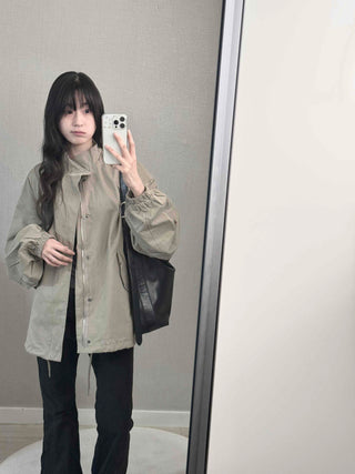 Convertible Epaulet Slit Calf Midi Field Jacket
