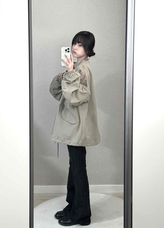 Convertible Epaulet Slit Calf Midi Field Jacket