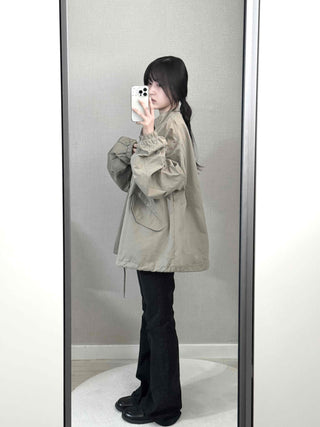 Convertible Epaulet Slit Calf Midi Field Jacket