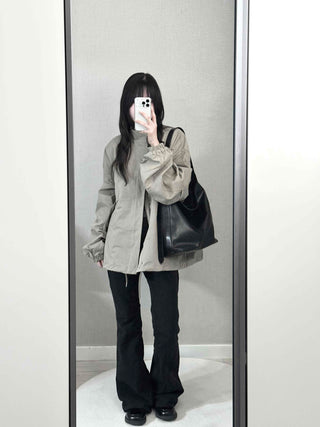 Convertible Epaulet Slit Calf Midi Field Jacket