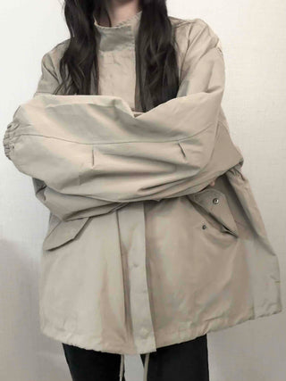 Convertible Epaulet Slit Calf Midi Field Jacket
