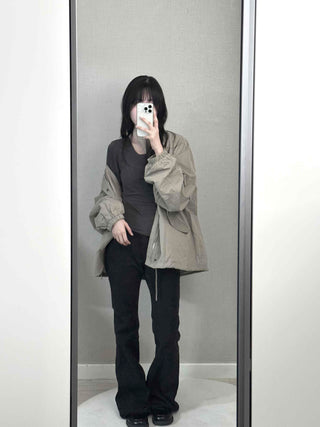 Convertible Epaulet Slit Calf Midi Field Jacket