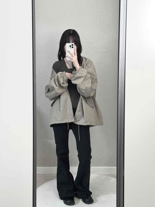 Convertible Epaulet Slit Calf Midi Field Jacket