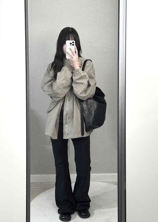 Convertible Epaulet Slit Calf Midi Field Jacket
