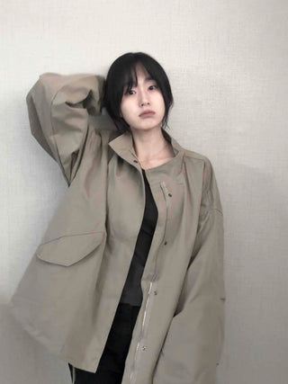 Convertible Epaulet Slit Calf Midi Field Jacket