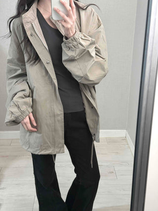 Convertible Epaulet Slit Calf Midi Field Jacket