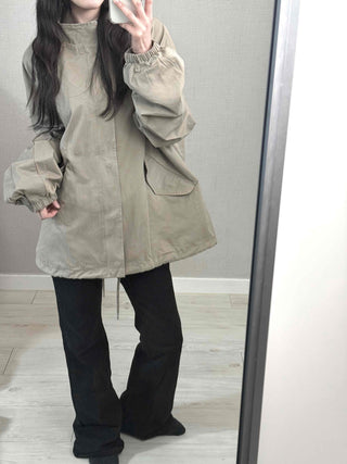 Convertible Epaulet Slit Calf Midi Field Jacket