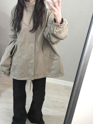 Convertible Epaulet Slit Calf Midi Field Jacket