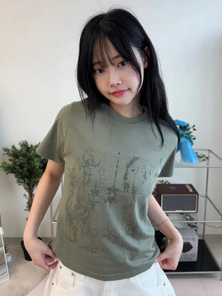 Muta Tattoo Print Short Sleeve T-shirt
