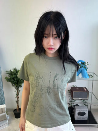 Muta Tattoo Print Short Sleeve T-shirt
