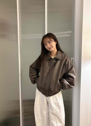 Snap Button Oversized Short Padded Jumper