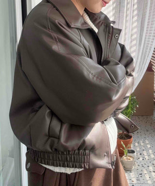 Snap Button Oversized Short Padded Jumper