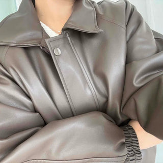 Snap Button Oversized Short Padded Jumper