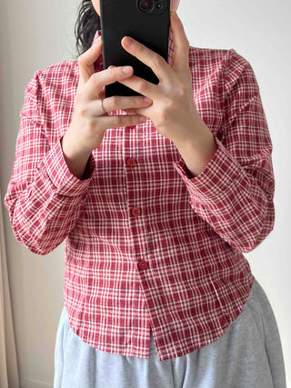 Vintage Check Slim Fit Collared Shirt