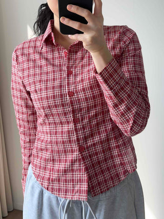 Vintage Check Slim Fit Collared Shirt