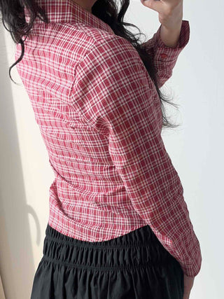 Vintage Check Slim Fit Collared Shirt