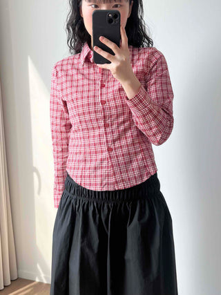 Vintage Check Slim Fit Collared Shirt