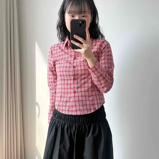Vintage Check Slim Fit Collared Shirt