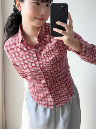 Vintage Check Slim Fit Collared Shirt
