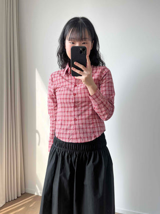 Vintage Check Slim Fit Collared Shirt