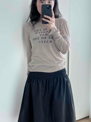 Vintage Lettering Embroidered Loose Fit Long Sleeve T-shirt