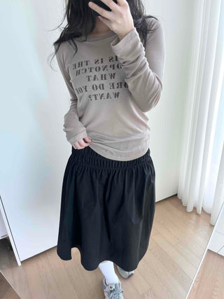 Vintage Lettering Embroidered Loose Fit Long Sleeve T-shirt