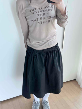 Vintage Lettering Embroidered Loose Fit Long Sleeve T-shirt