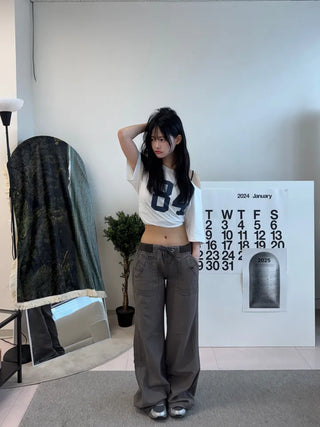 Tory Low-Rise Vintage Carpants Elastic Pants