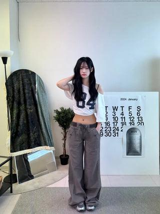 Tory Low-Rise Vintage Carpants Elastic Pants