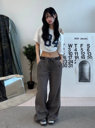 Tory Low-Rise Vintage Carpants Elastic Pants