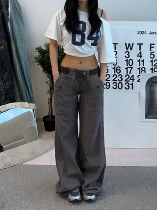 Tory Low-Rise Vintage Carpants Elastic Pants
