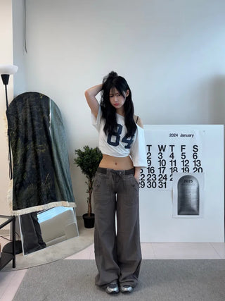 Tory Low-Rise Vintage Carpants Elastic Pants
