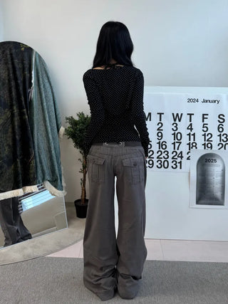 Tory Low-Rise Vintage Carpants Elastic Pants