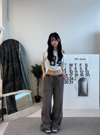 Tory Low-Rise Vintage Carpants Elastic Pants