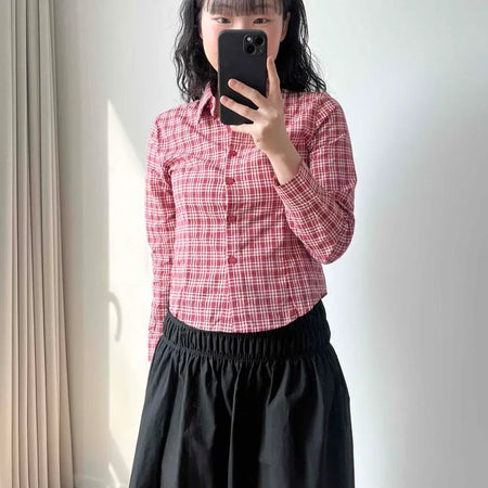 Lovely Balloon Elastic A-Line Midi Skirt