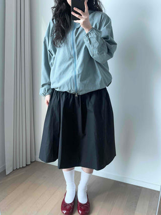 Light Ripple Blouson Zip-up Hooded Windbreaker
